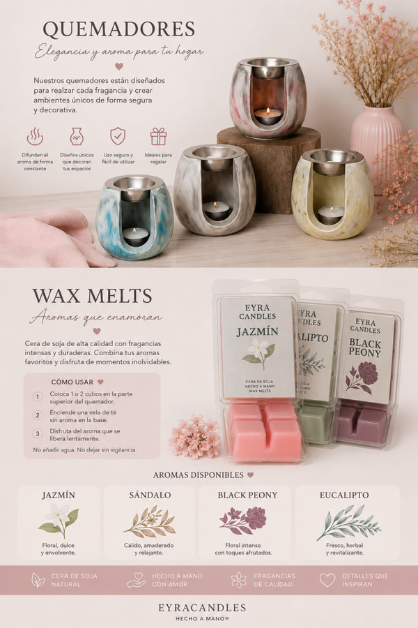 Quemadores y wax melts