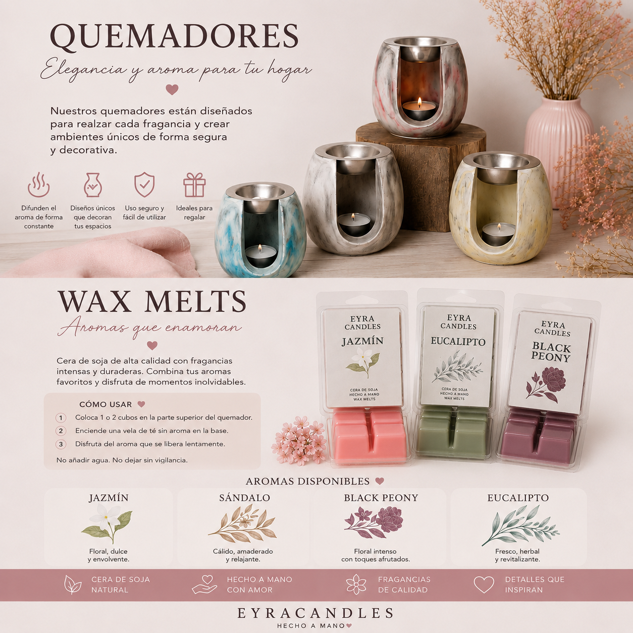 Quemadores y wax melts