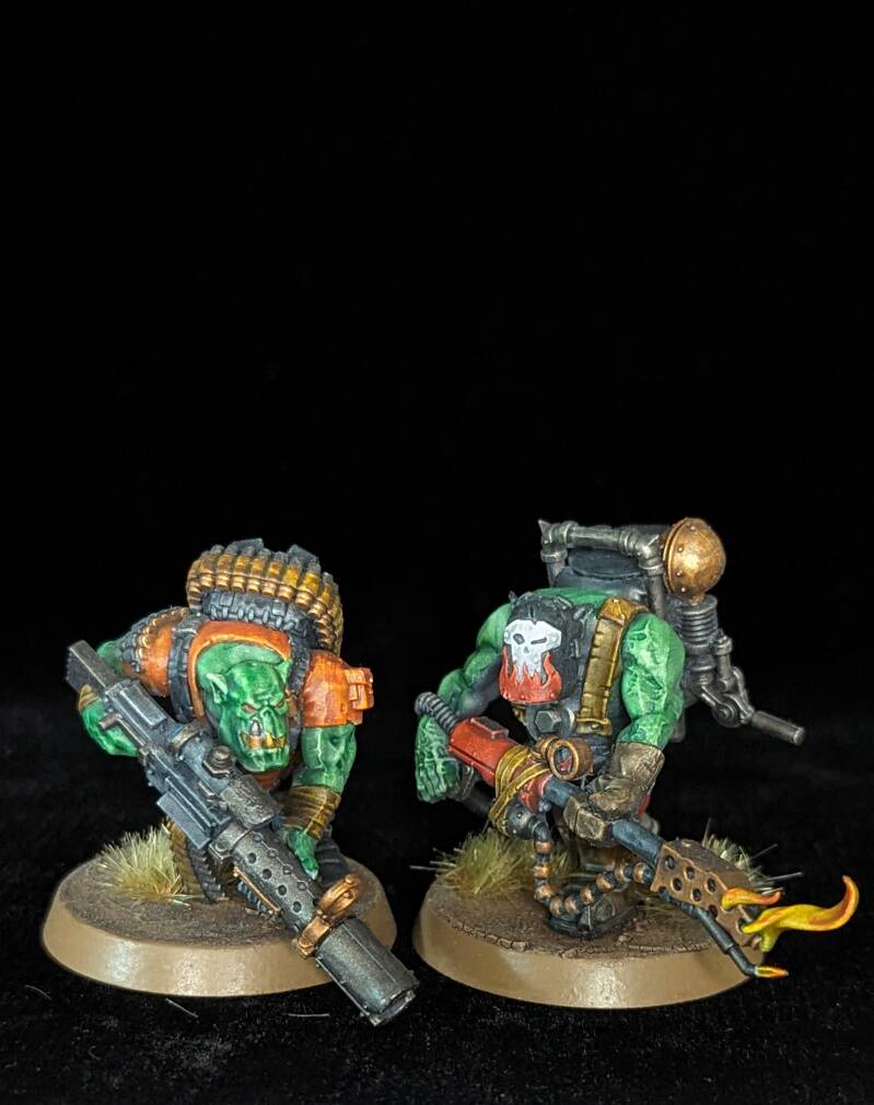 Two Ork Kommandos; Sniper and Flamer