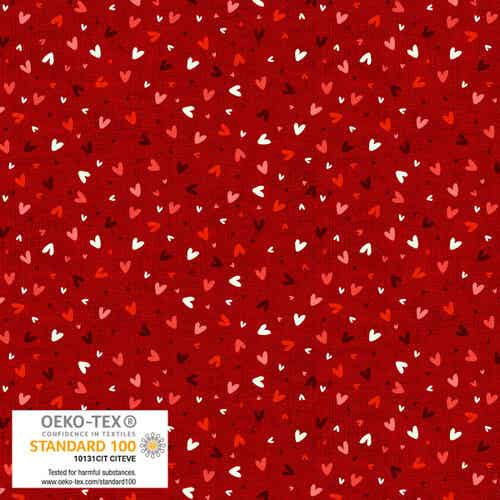 Stof Artno. 4512-944 Hearts Red