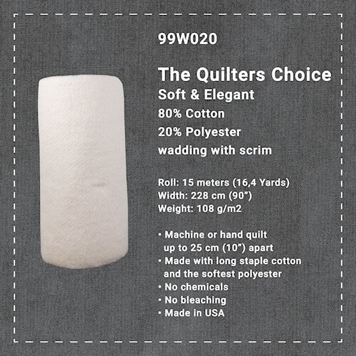 The Quilters Choice 80/20%  Cotton Polyester 99W020 Vanu