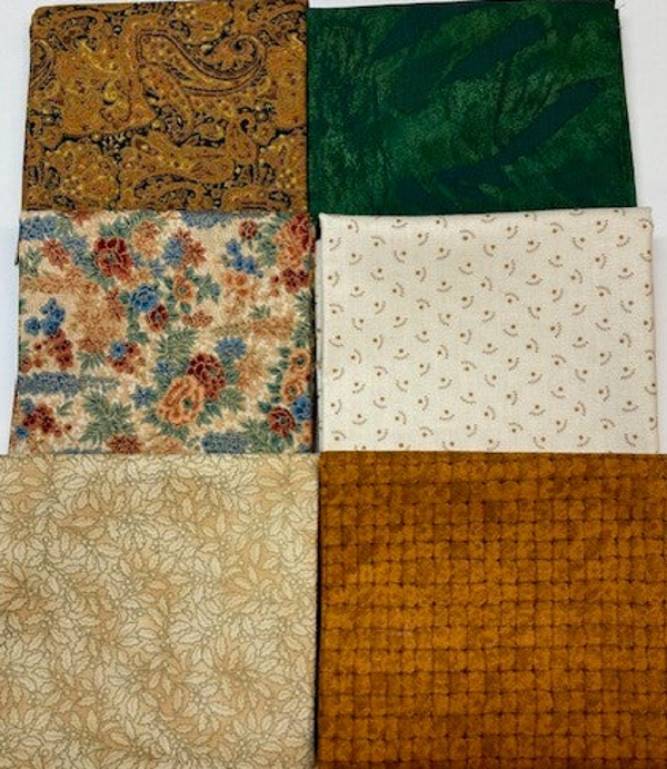 6 kpl Puuvilla Tilkkukankaita 50 x 110 cm NO A1