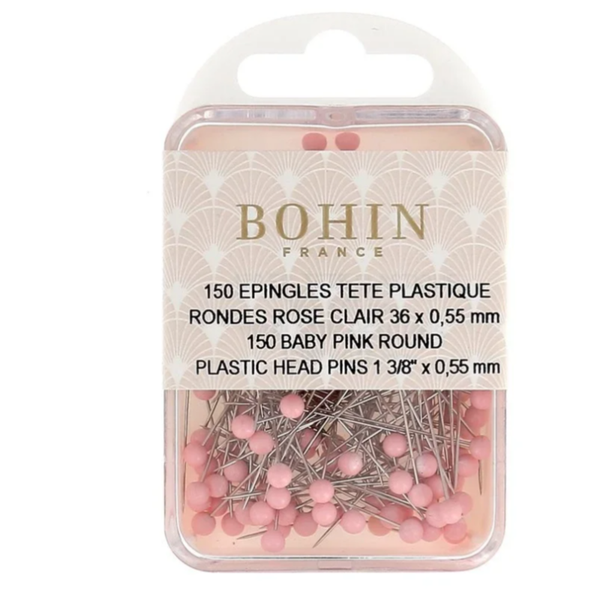Bohin Artno 26709  Nuppineula  Pink 36 x 0,55 mm 150 kpl