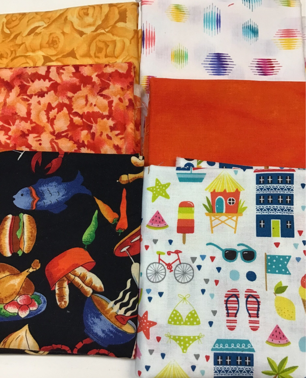 6 Kpl Puuvilla Tilkkukankaita 50 x 110 cm NO A3