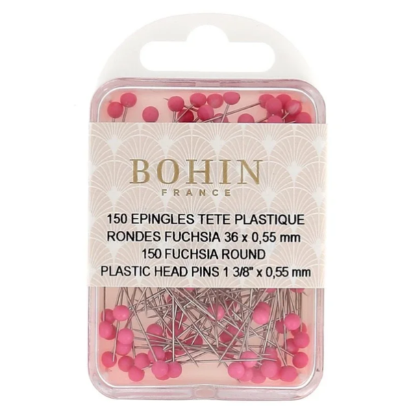 Bohin Artno 26708  Nuppineula  Fuchia 36 x 0,55 mm 150 kpl