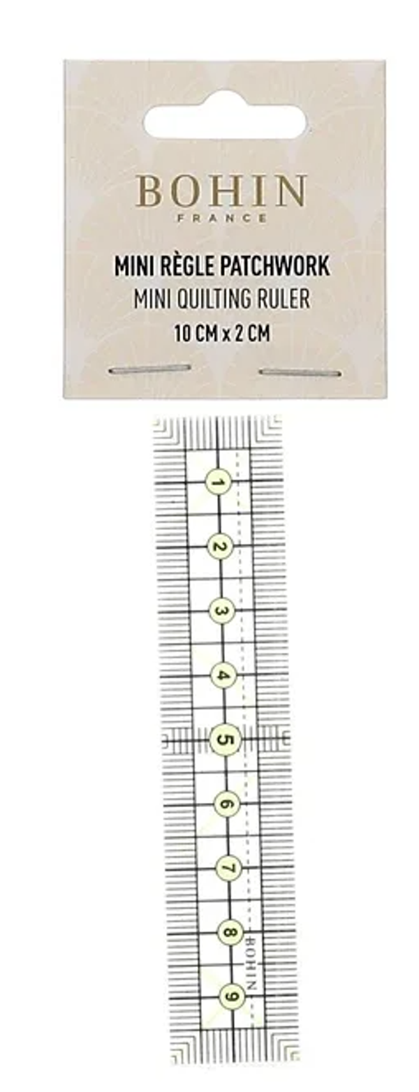 Bohin 99020 Mini Quilt Viivain 10 x 2 cm