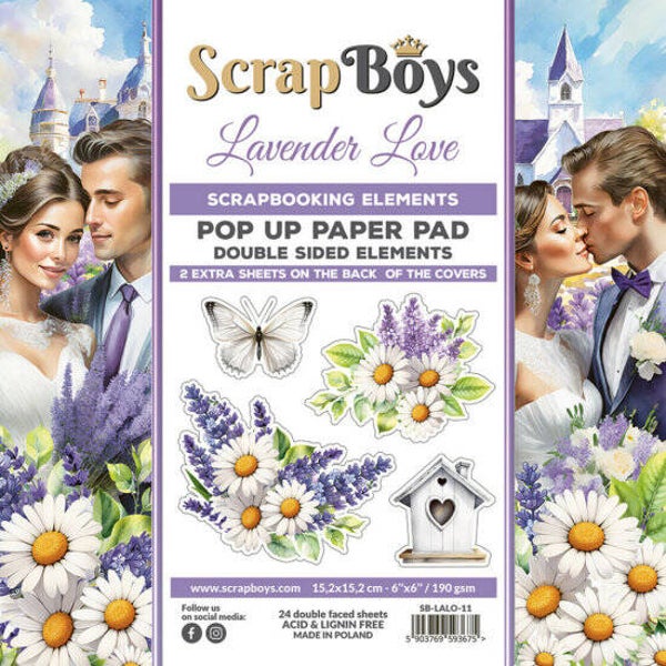 ScrapBoys - Lavender Love - Pop Up - Paper Pad - 6x6 Inch