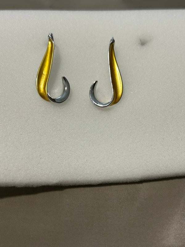 Gold hook earrings