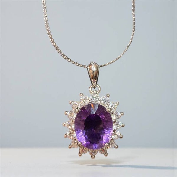 Stor brasiliansk Amethyst halskjede