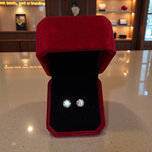 2 ct Moissanite øredobber med GRA