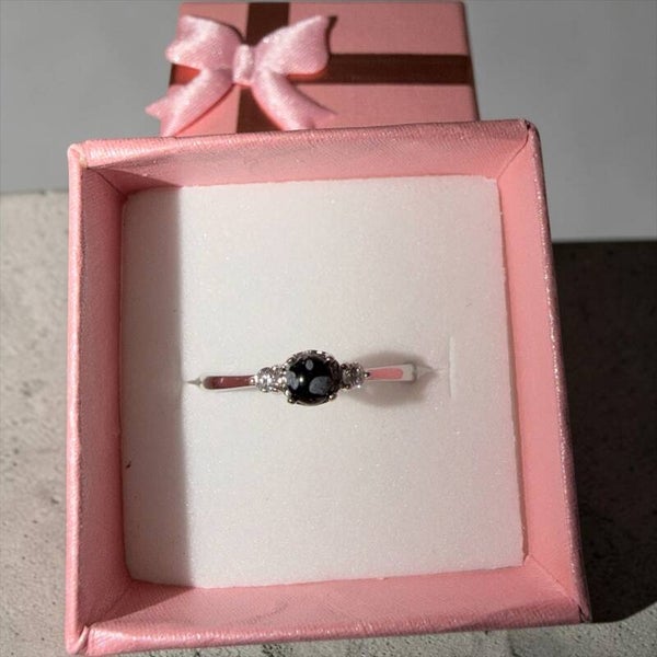Snøfnugg Obsidian ring i sølv