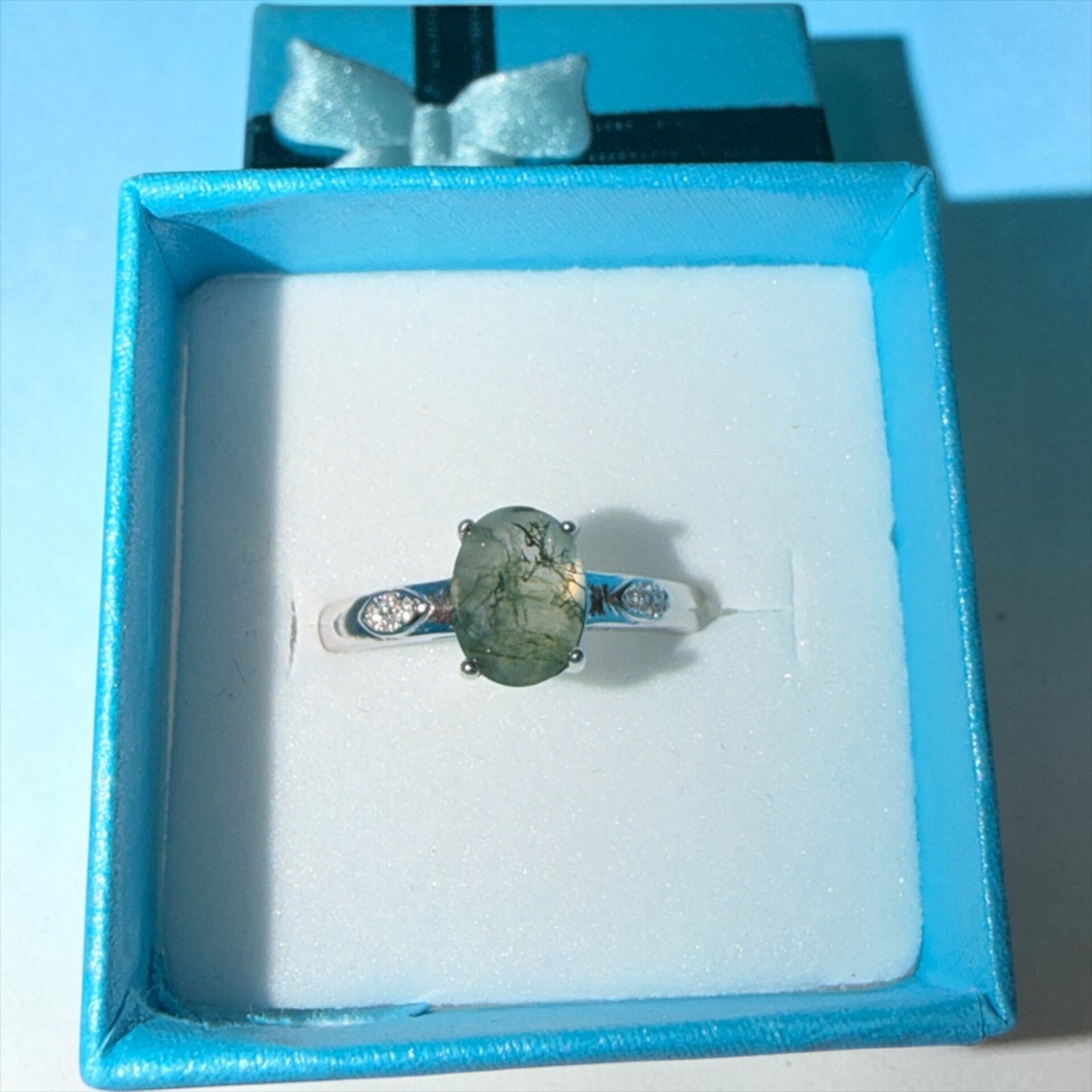 Moss Agat ring i sølv