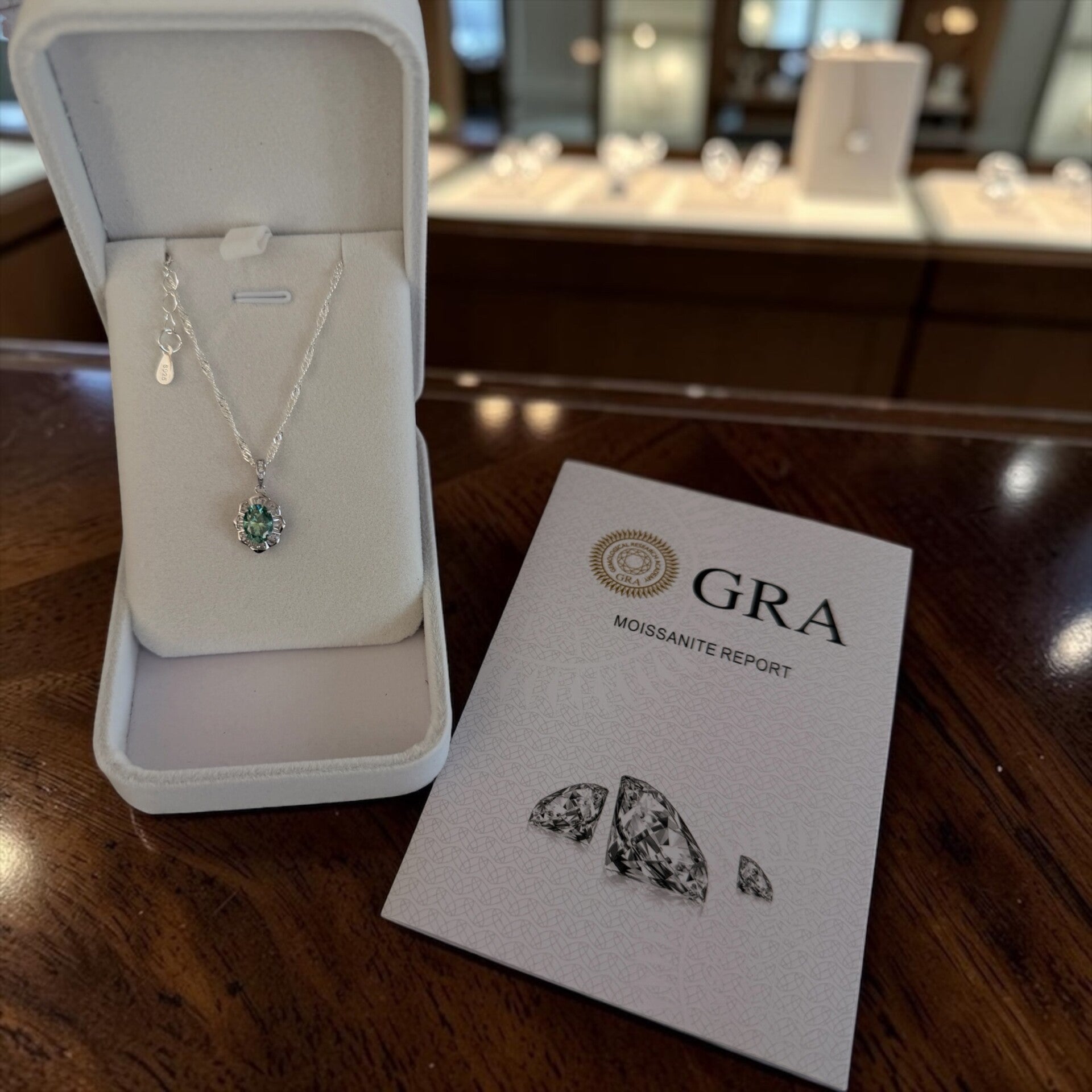 Grønn moissanite S925