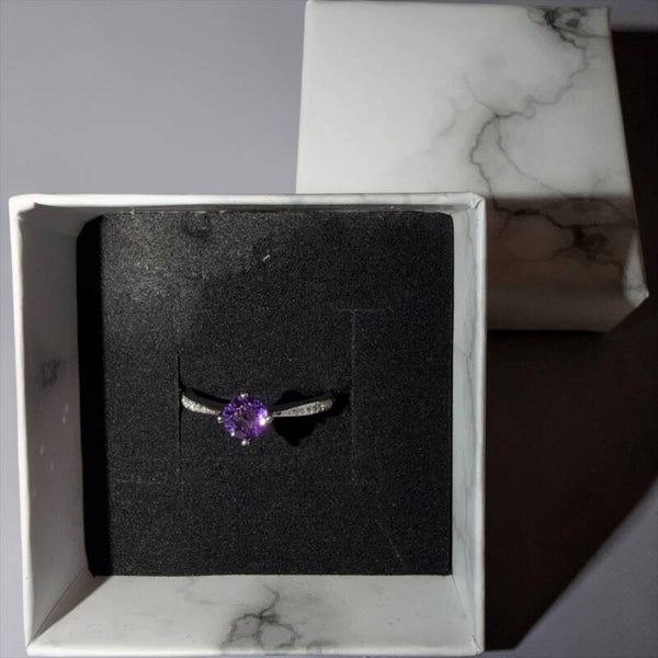 Natural Ametyst ring i sølv ✨