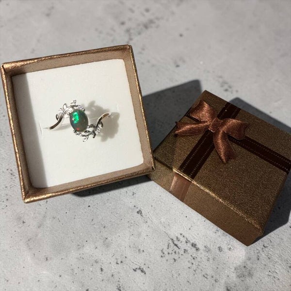Svart Opal sølv ring ✨