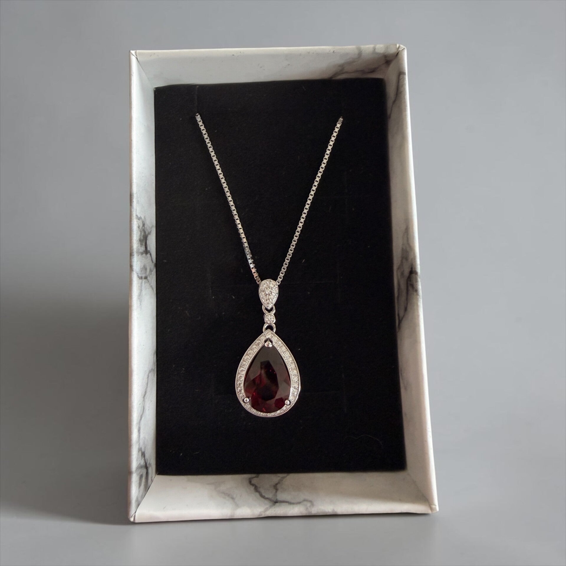 Granat (Garnet) halskjede i sølv ✨