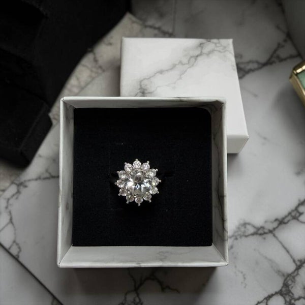 Natural klar Topaz ring i sølv ✨
