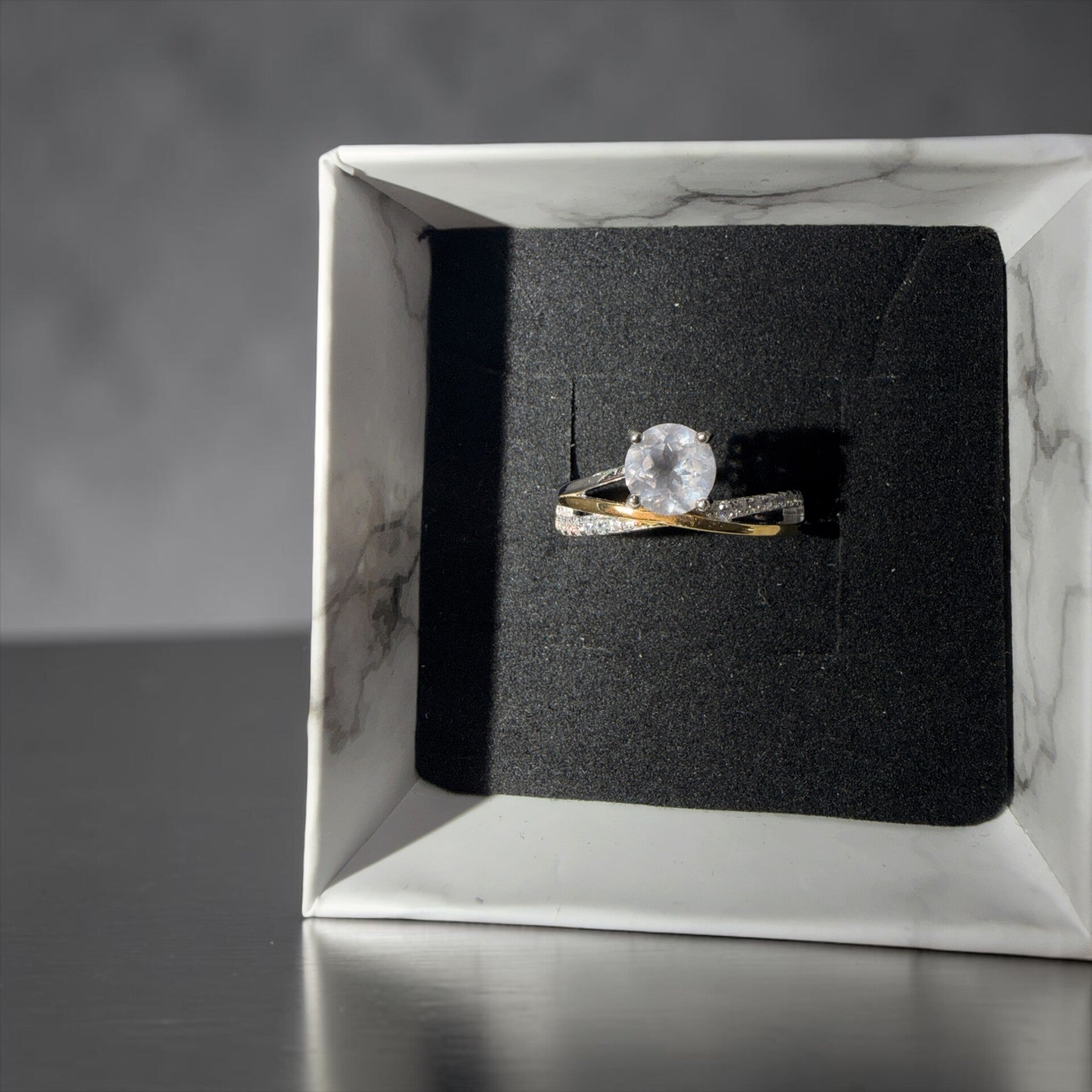 Natural Rosenkvarts sølv ring 💍