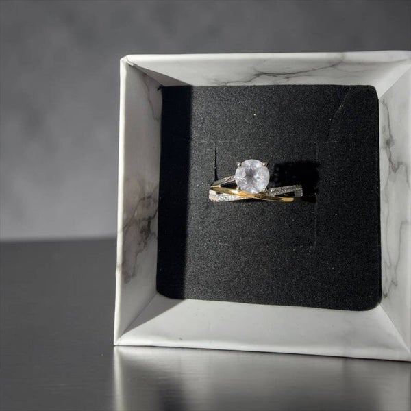 Natural Rosenkvarts sølv ring 💍