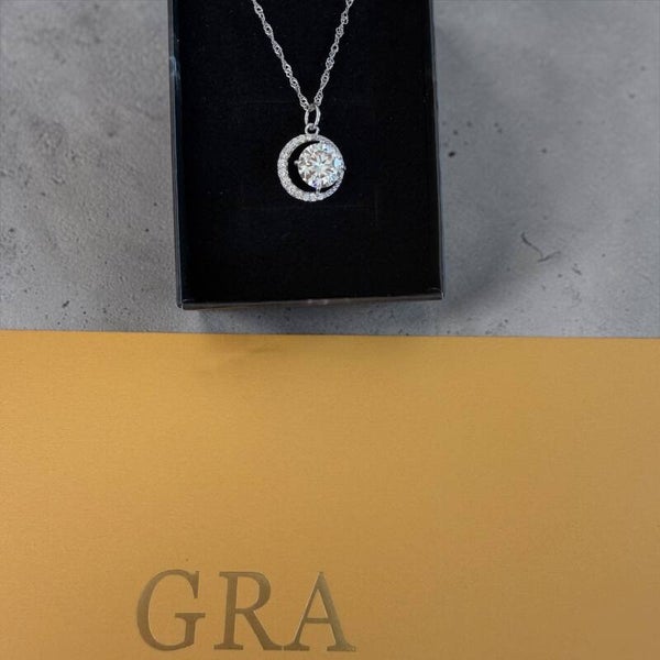 2ct Moissanite halskjede i sølv