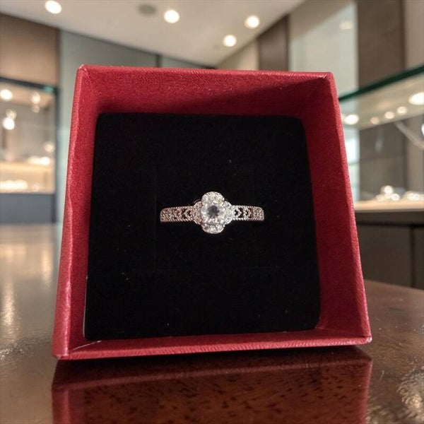 Sølv ring med natural Rosenkvarts stein