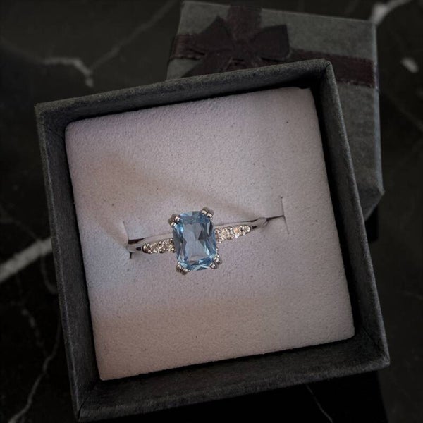 Topaz sølv ring