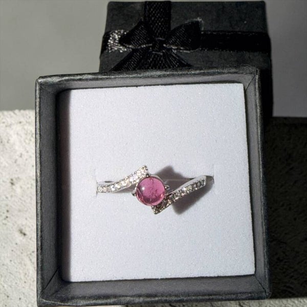 Granat sølv ring