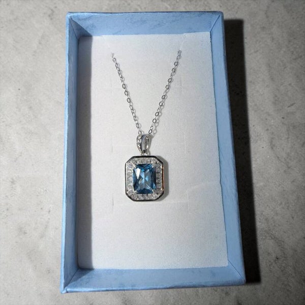 Topaz sølv halskjede