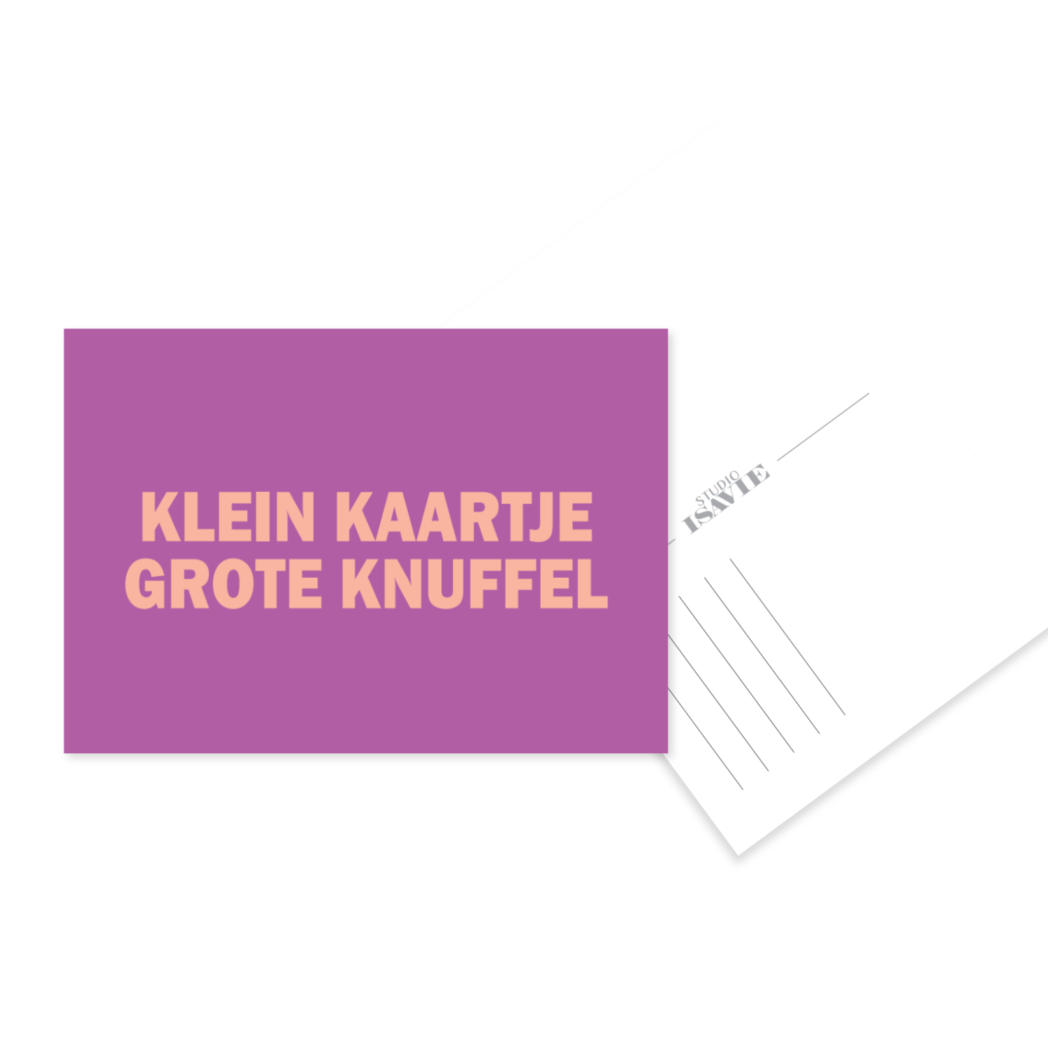 Klein kaartje, grote knuffel | postkaart