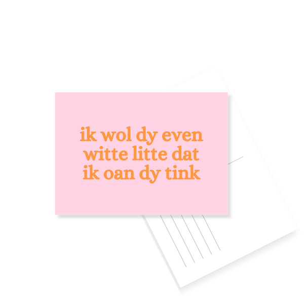 H29. ik wol dy even witte litte dat ik oan dy tink