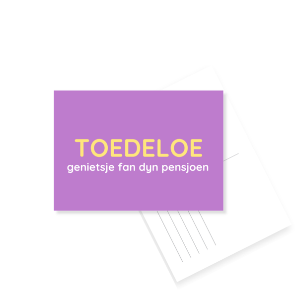 H32. Toedeloe, genietsje fan dyn pensjoen