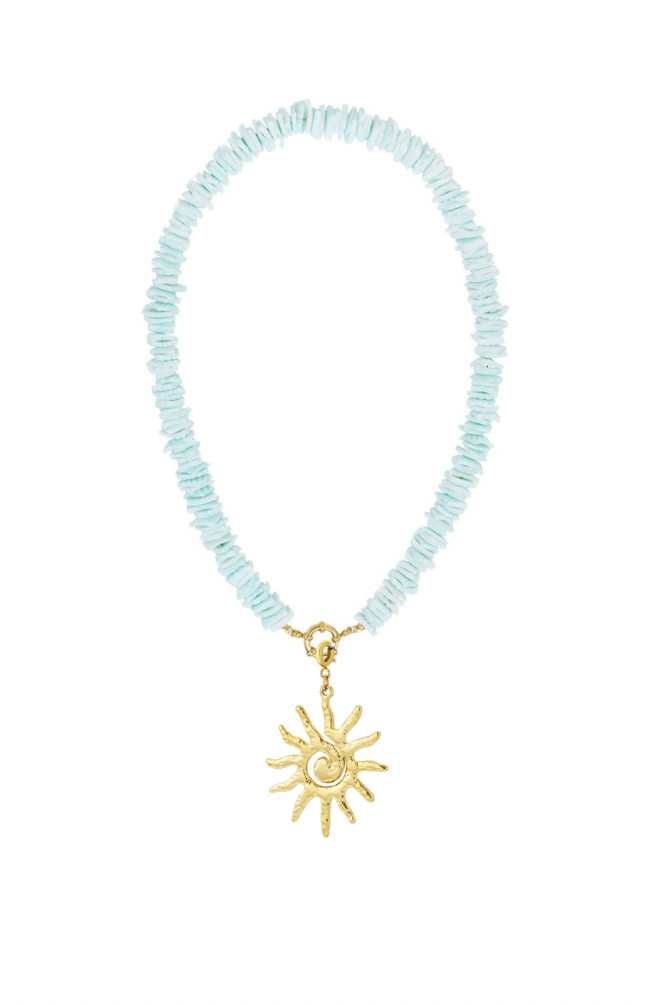 Ketting mint met bedel | zon