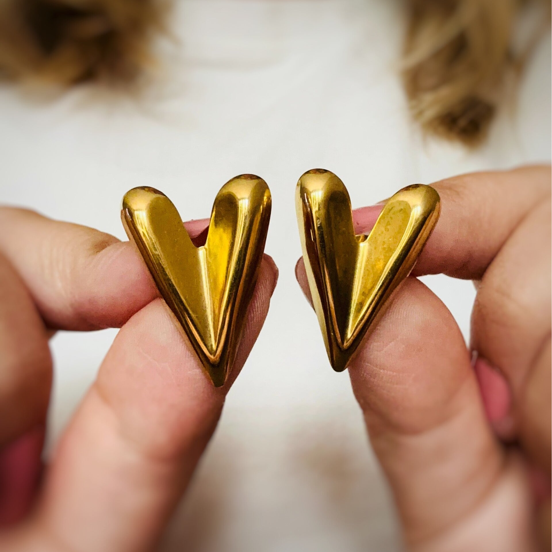 Golden hearts | Oorbellen