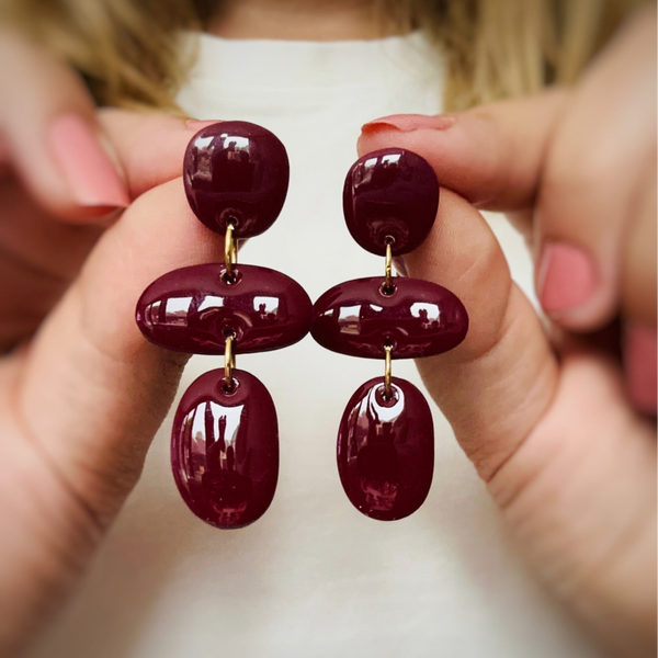 Burgundy | Oorbellen