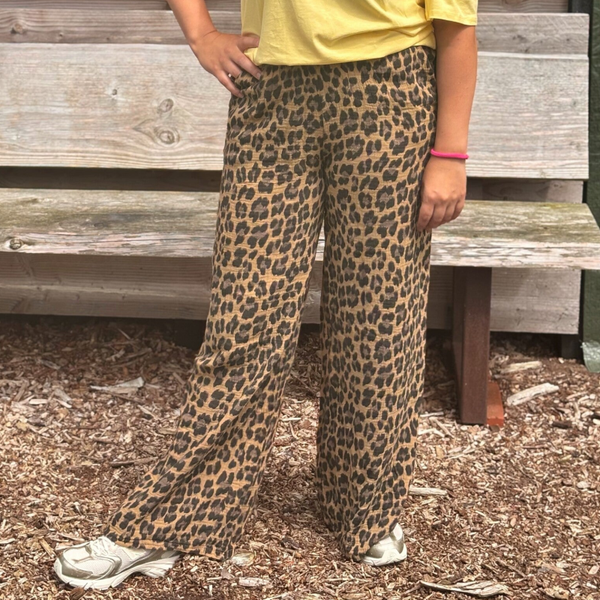 Luchtige panter broek bruin