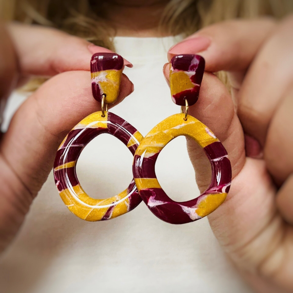 Burgundy Bloom | Oorbellen