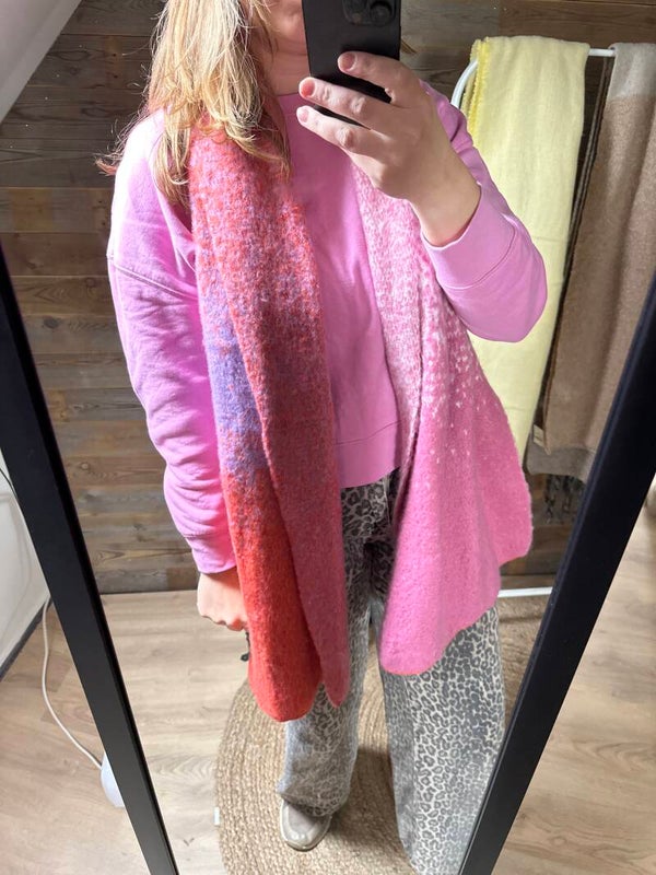 Sjaal roze oranje