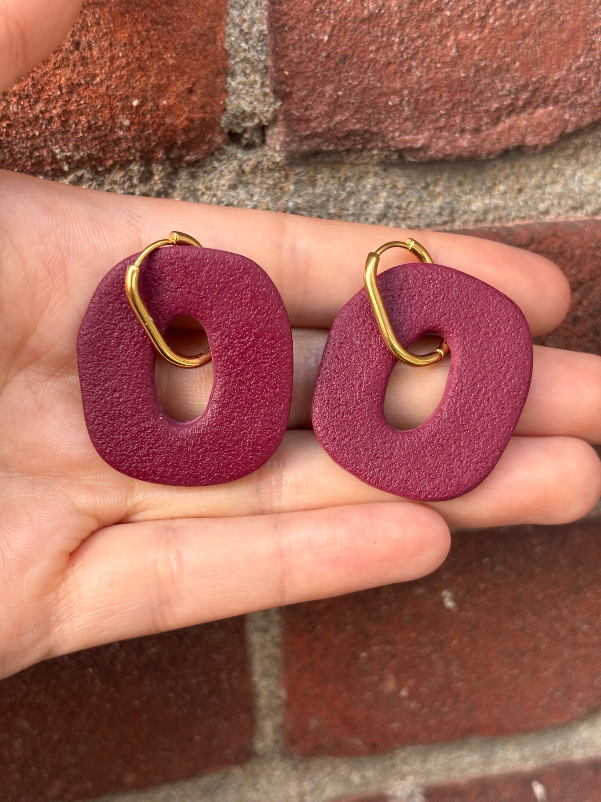Burgundy Power | Oorbellen