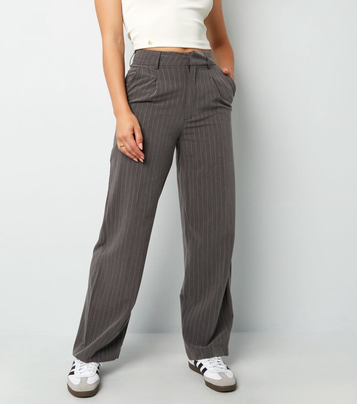 Pantalon grijs streep