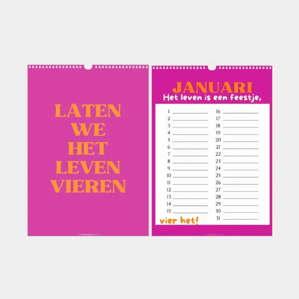 Verjaardagskalender  | Laten we het leven vieren Purple