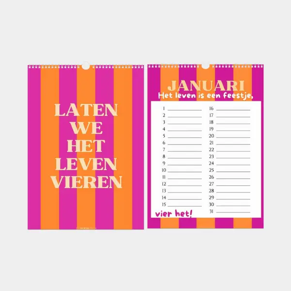 Verjaardagskalender  | Laten we het leven vieren Purple Orange