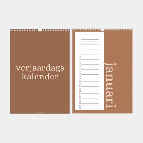 Verjaardagskalender  | Terra brown