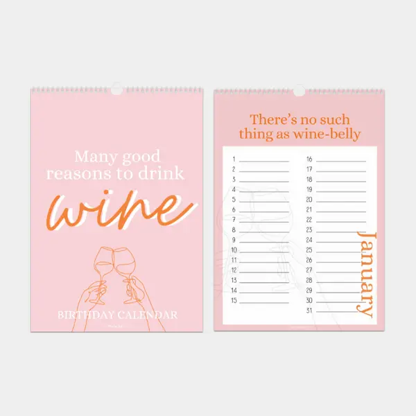 Verjaardagskalender  | Wine pink
