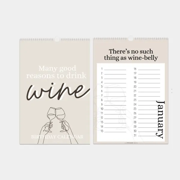 Verjaardagskalender  | Wine beige