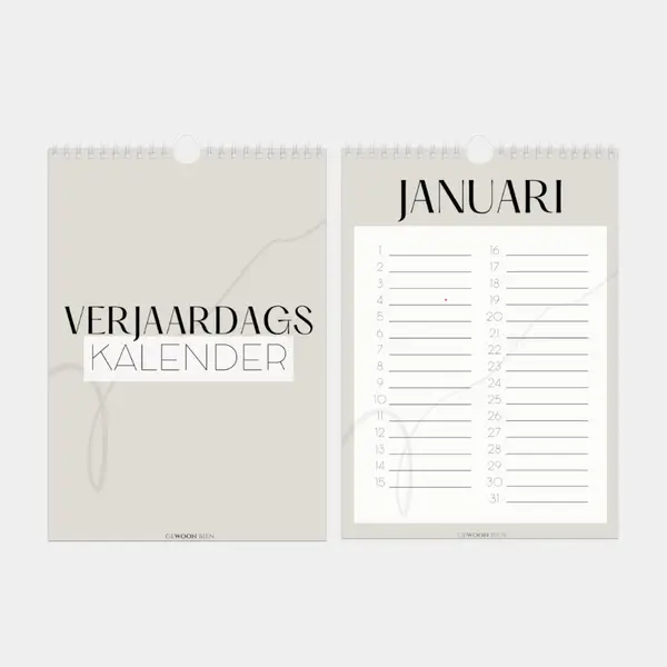 Verjaardagskalender  | beige