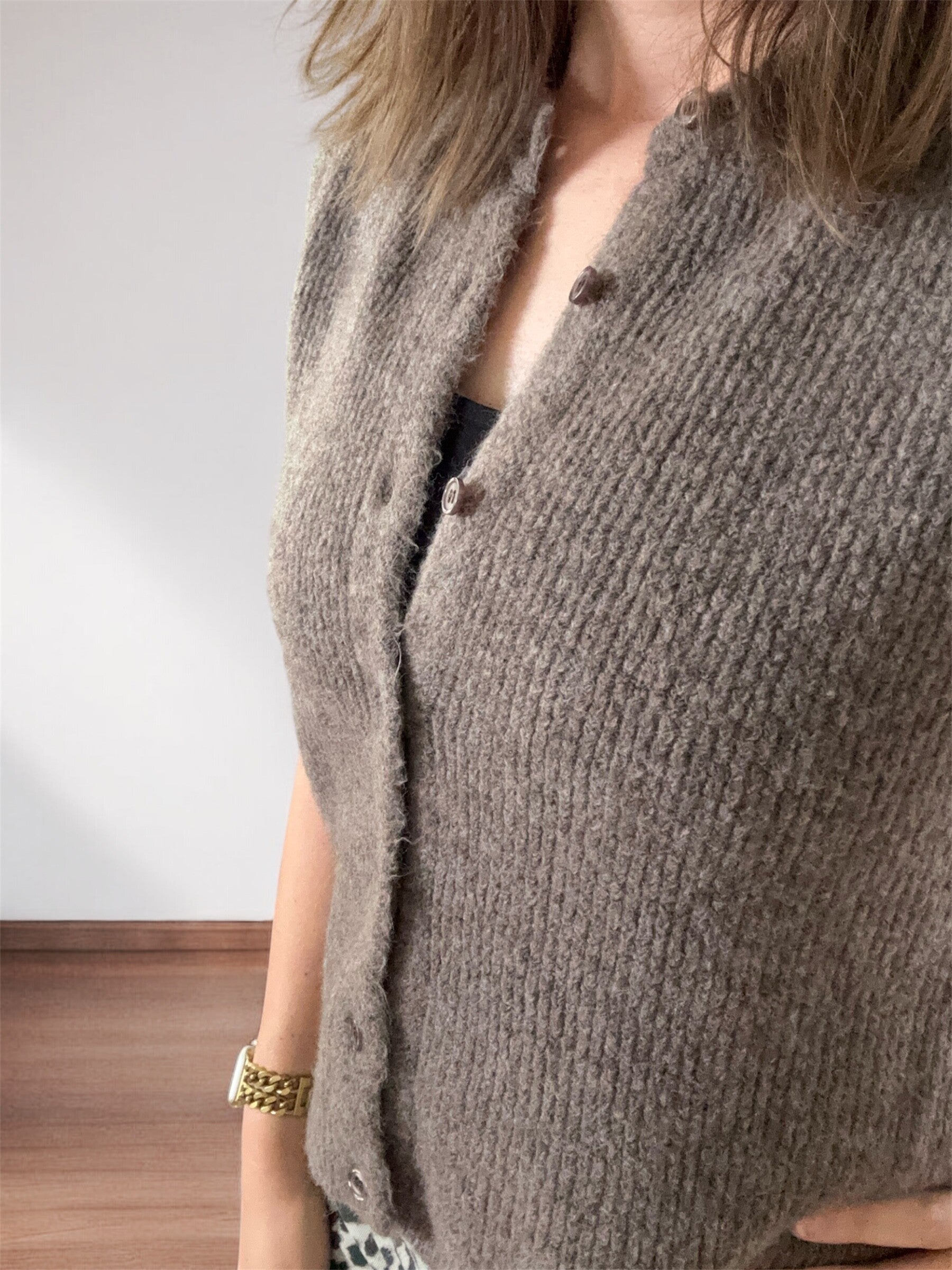 Soft Knit Gilet - Bruin