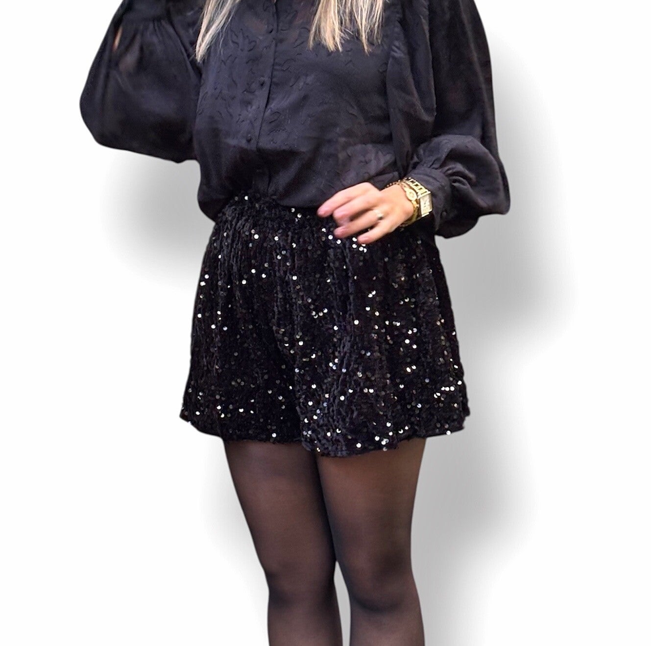 Glitter Pailletten Short | Black