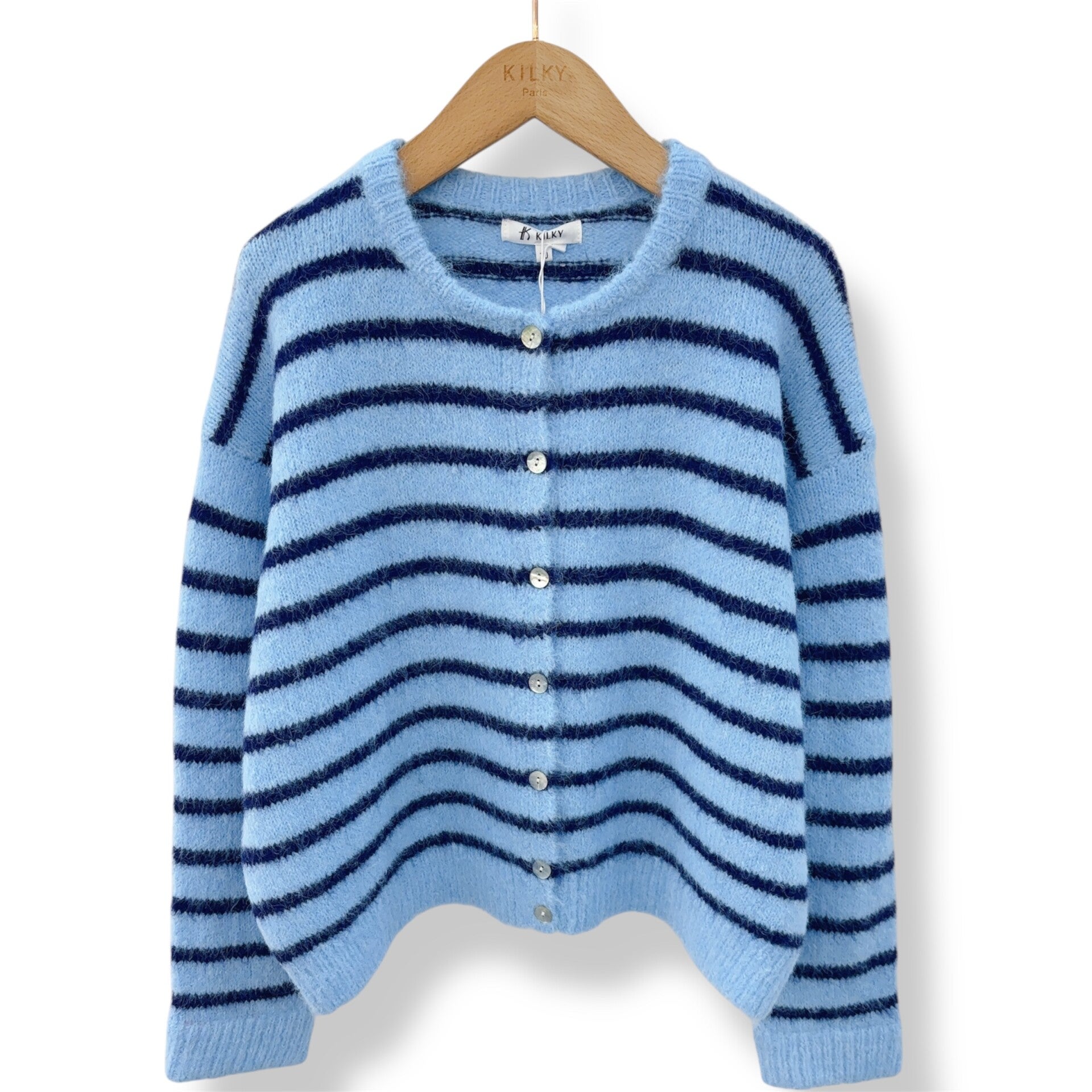 Cardigan gestreept | Blauw