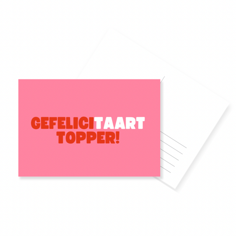 O23. Gefelicitaart topper (roze)