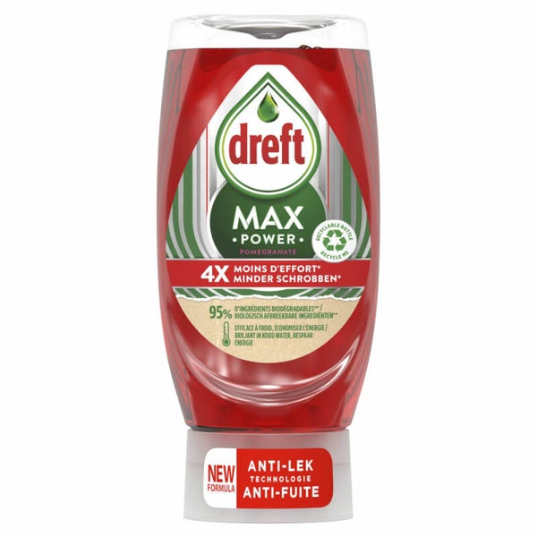 Dreft Max Power Pomegranate Vloeibaar Afwasmiddel 370 ml